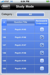 Sample View of CLEP Psychology Exam Prep Study Mode