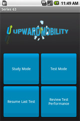 Sample View of FINRA Series 63 Exam Prep Mode