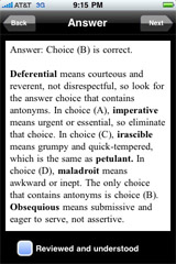 Sample View of GRE Analogy Ace Exam Prep Answer