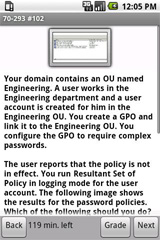 Sample View of Microsoft 70-293 Exam Prep Mode