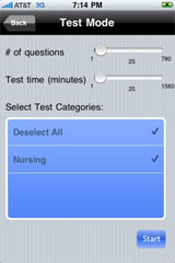 Sample View of NCLEX-RN Exam Prep by UM Test Mode
