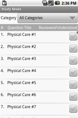 Sample View of Nurse Aide Exam Prep Study Mode
