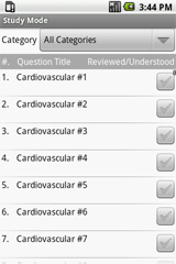 Sample View of PANCE Pro Exam Prep Study Mode