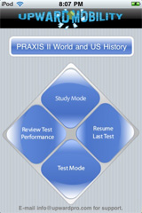 Sample View of PRAXIS II World and US History Mode