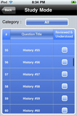 Sample View of SAT II World History Exam Prep Study Mode
