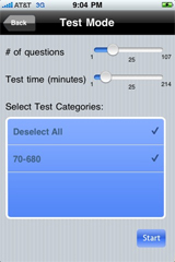 Sample View of Windows 7 70-680 Exam Prep Test Mode