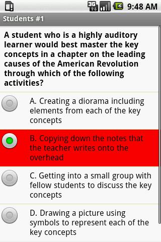 Sample View of PMConcepts Study Mode